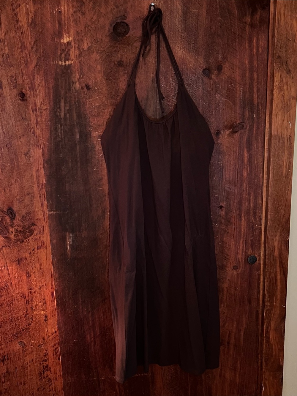 Bra Top with Subtle Logo Print - Brown